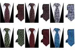 6 Pieces Classic Men’s Tie Set - Woven Jacquard Neckties for Business & Formal Events