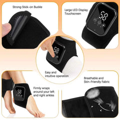 Electric Heated Ankle & Foot Massager Wrap – Cordless Vibration Therapy Support Brace