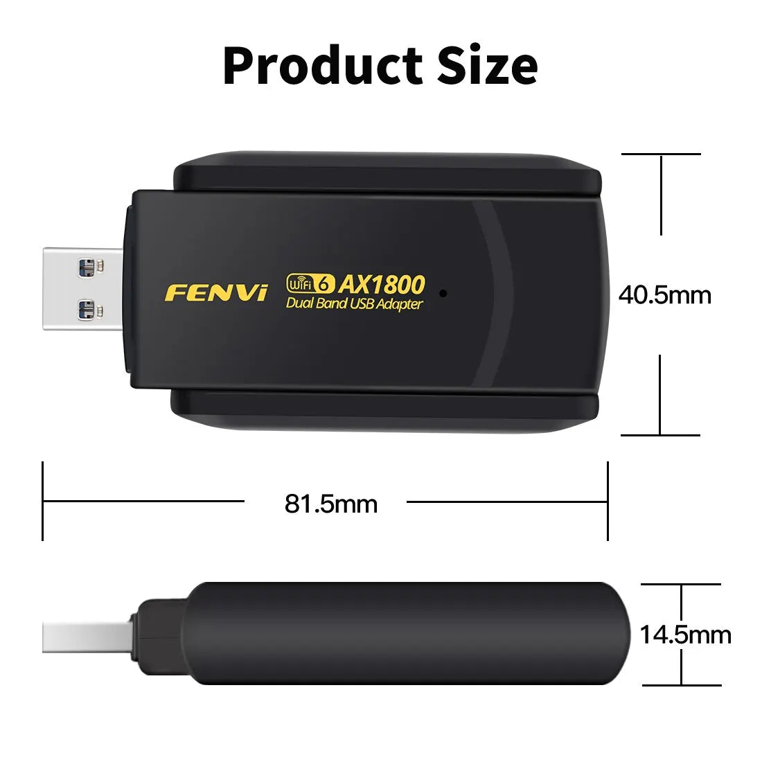 1800Mbps WiFi 6 USB Adapter – Dual-Band 2.4G/5GHz Wireless Receiver by Snagg A USB WiFi Adapter
