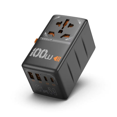 65W GaN Universal Travel Adapter with USB Type C by Snagg A Travel Adapter