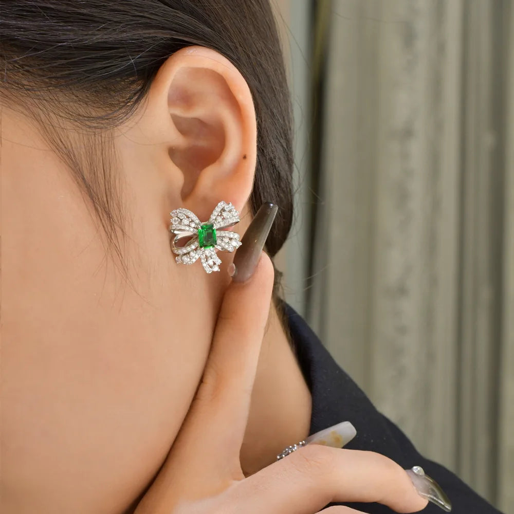 Deluxe Emerald Bowknot Jewelry Set