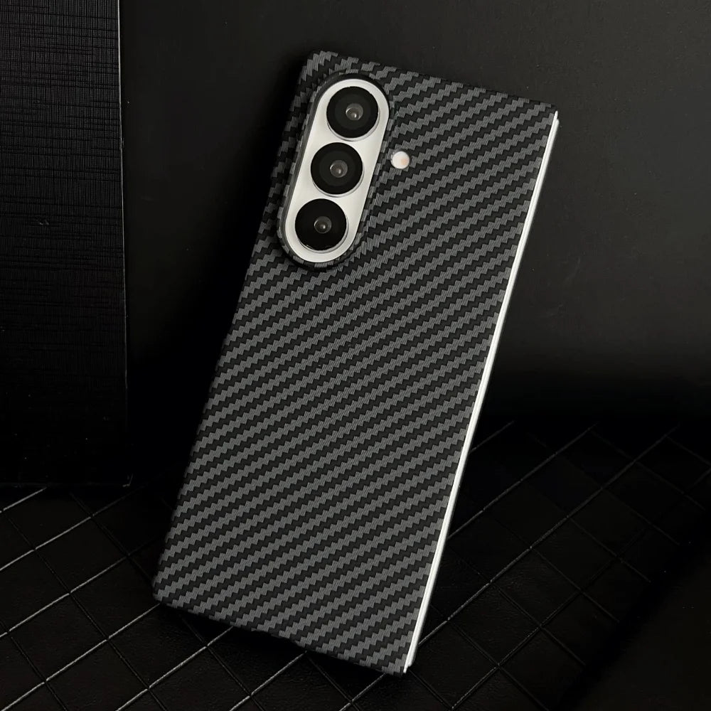 Carbon Fiber Pattern Magnetic Case For Samsung Z Fold 7 Series by Snagg A Phone Case