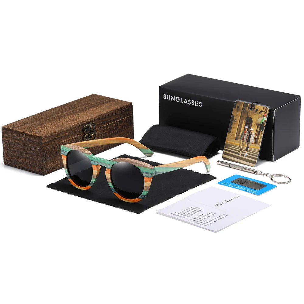 Natural Bamboo & Wooden Pilot Sunglasses