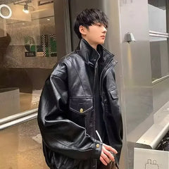 Vintage PU Bomber Motorcycle Jacket by Snagg A Jacket