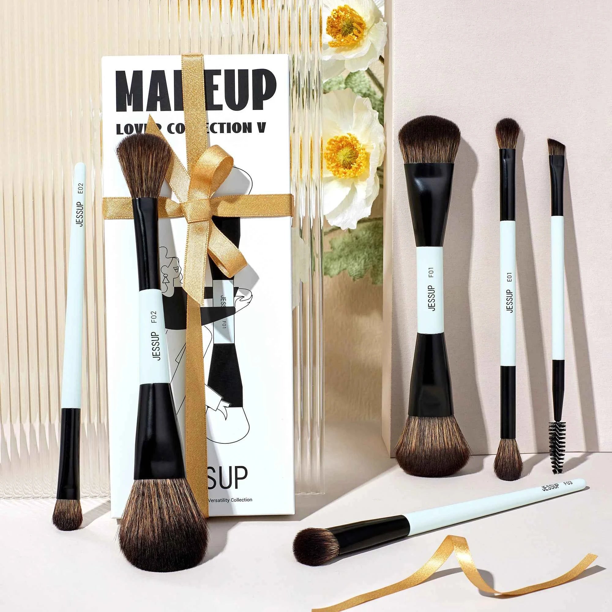 10 Pcs Double Sided Makeup Brush Set