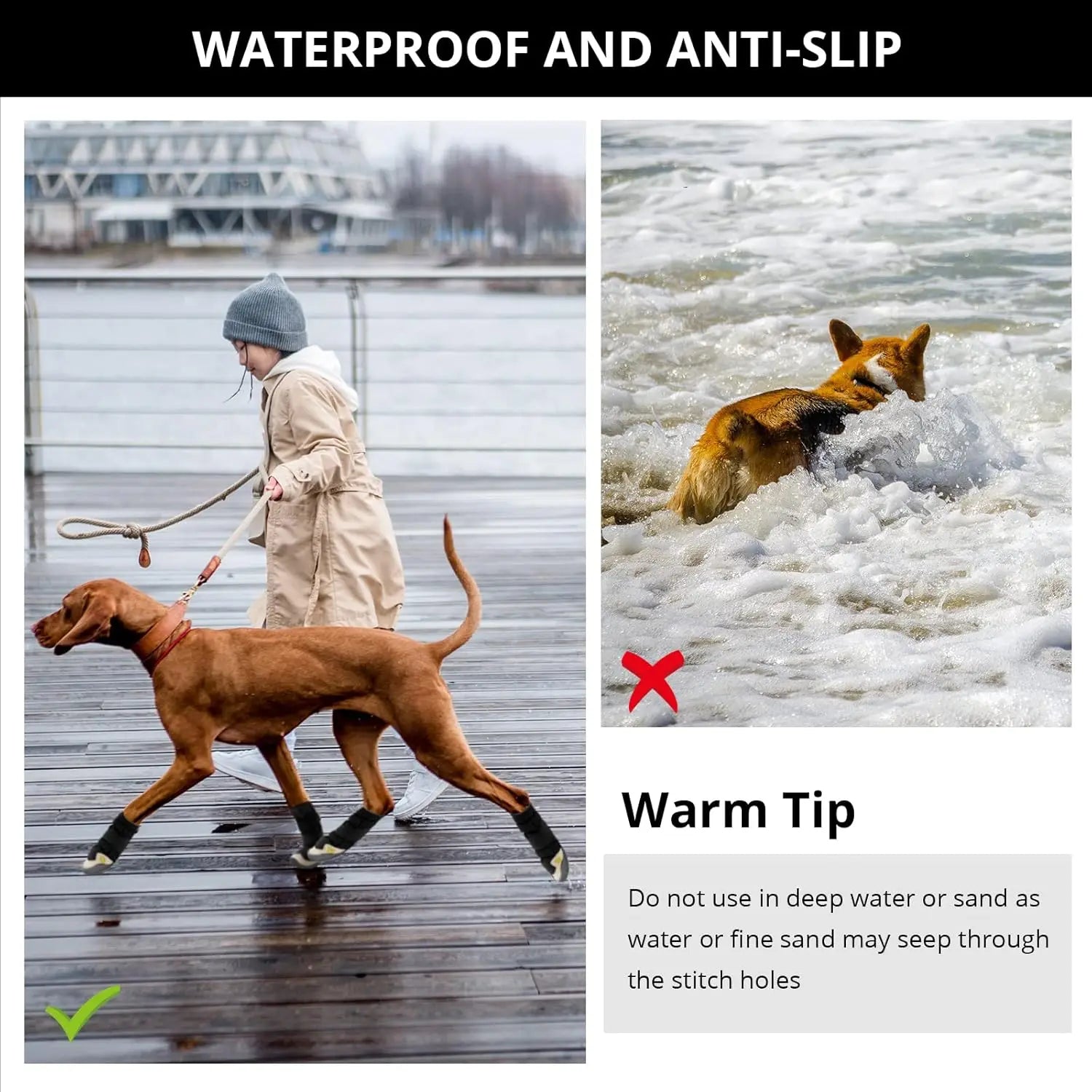 Waterproof Anti-Slip & Reflective Dog Shoes by Snagg A Shoes