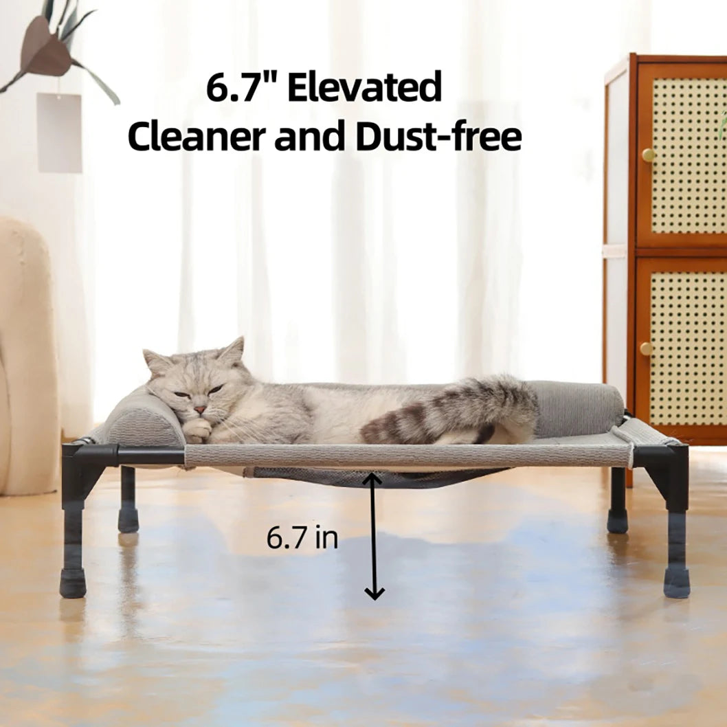 Portable Cooling Cat Bed with Slope Headrest by Snagg A Pet Bed