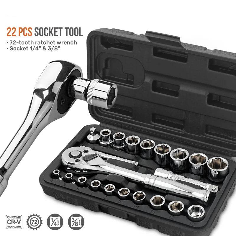 46/22-Piece Socket Wrench Set - SnaggIt