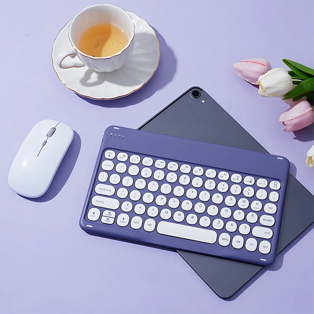 Round Key Bluetooth Wireless Keyboard For Android IOS Huawei Xiaomi Tablet by Snagg A Wireless Keyboard