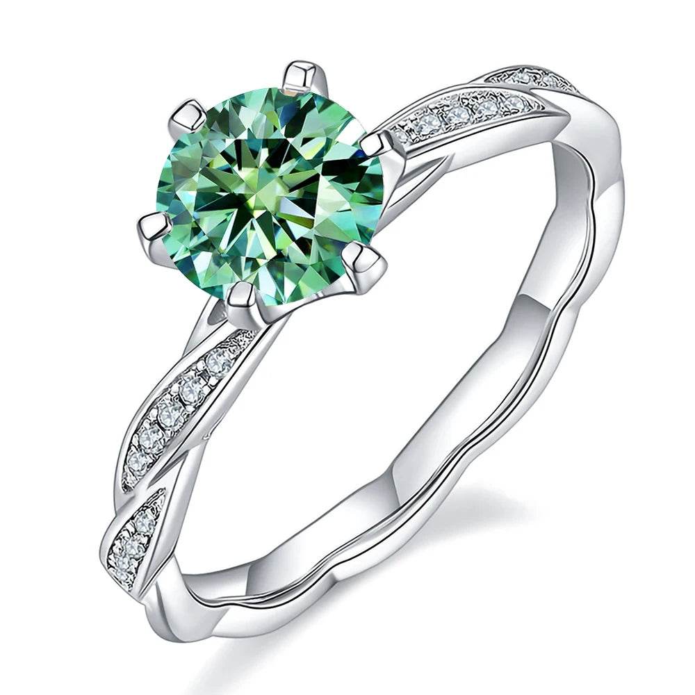 1ct Teal Moissanite Ring - SnaggIt