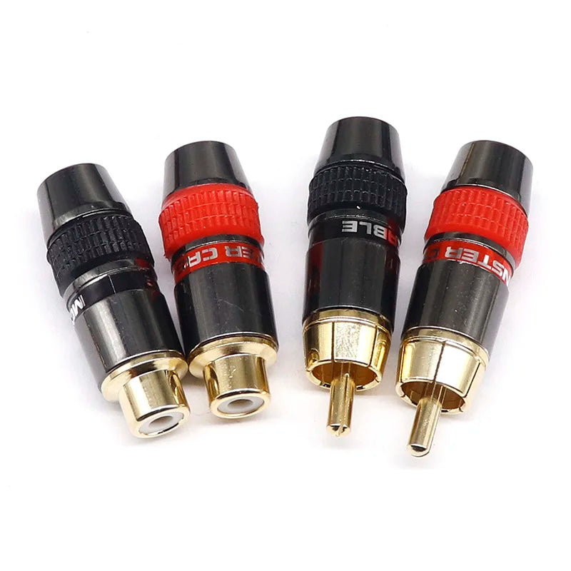 10 Pack RCA Male/Female Connectors – Gold-Plated Copper Audio & Video Plugs for Extension and Wiring by Snagg A Cable Plug