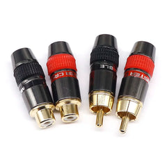 10 Pack RCA Male/Female Connectors – Gold-Plated Copper Audio & Video Plugs for Extension and Wiring by Snagg A Cable Plug