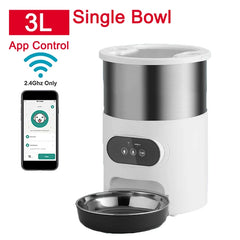Smart Cat & Dog Automatic Feeder with Double Stainless Steel Bowls | 3L–4.5L Capacity by Snagg A Feeder