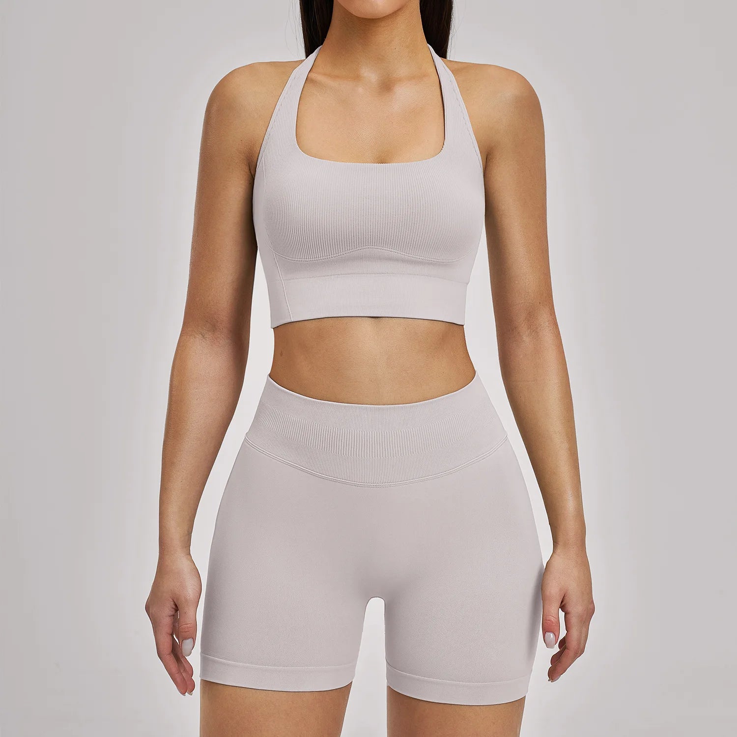 Women's 2-Piece Seamless Yoga Tracksuit | Gym Fitness Set Leggings & Sports Bra Breathable Activewear