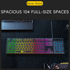 Wired RGB Gaming Keyboard – 104 Key USB Backlit Design with Ergonomic Layout for PC & Laptop by Snagg A Keyboard