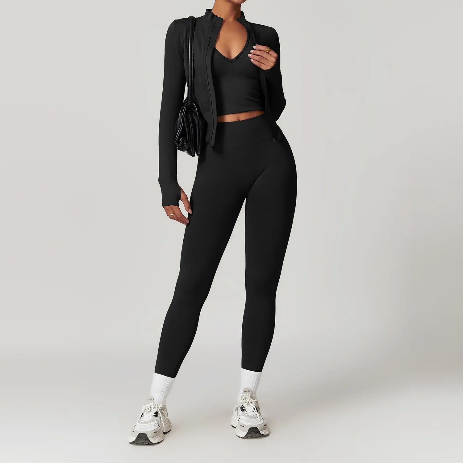 Women's 2/3/4-Piece Seamless Yoga Set | Long Sleeve Tracksuit Sports Bra Gym Leggings Activewear