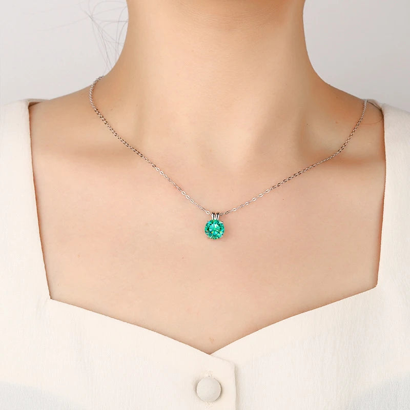 1–3ct Colorful Moissanite Pendant Necklace