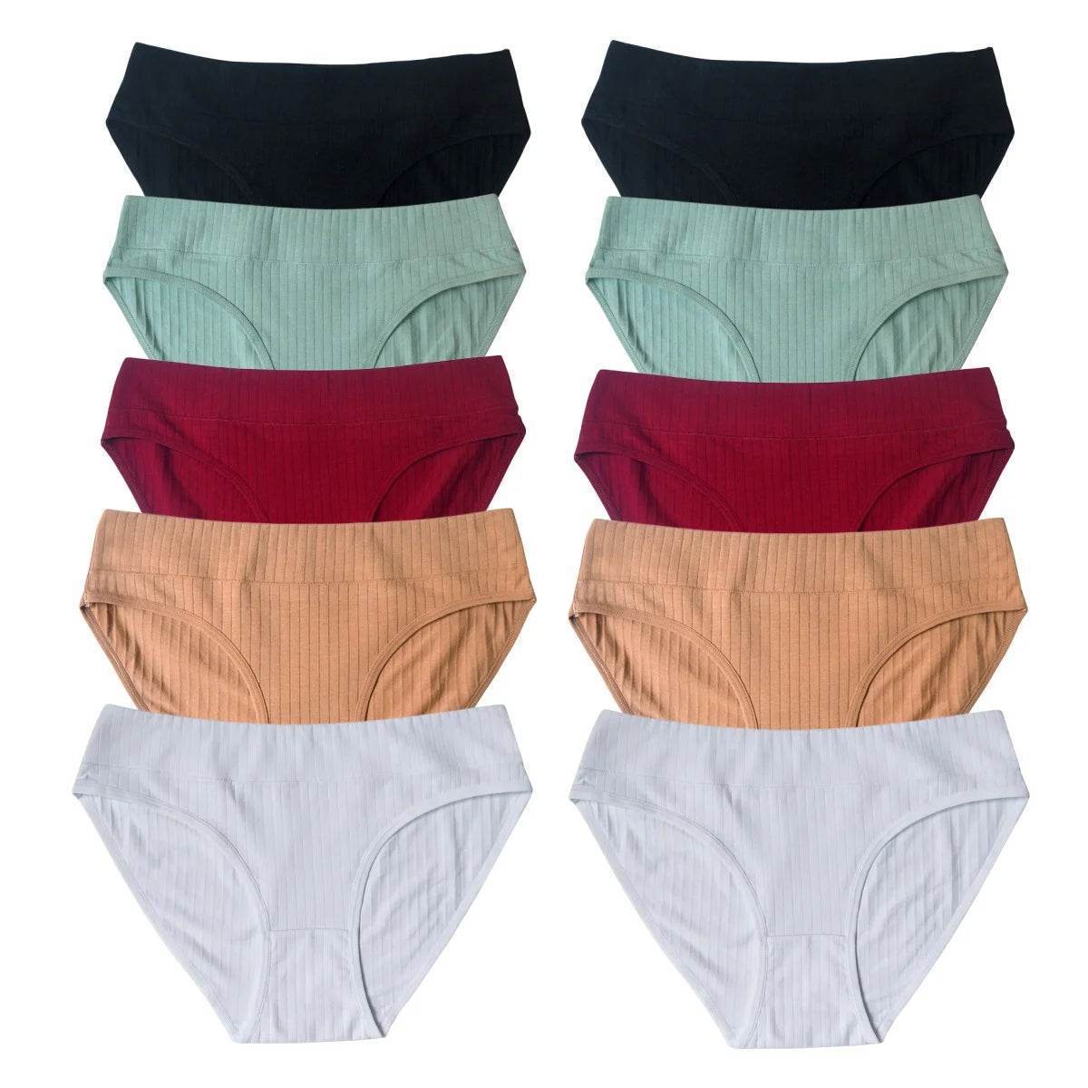 10-Pack Women’s Low-Waist Cotton Panties - SnaggIt