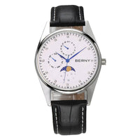 BERNY Men’s Moon Phase Quartz Watch - SnaggIt