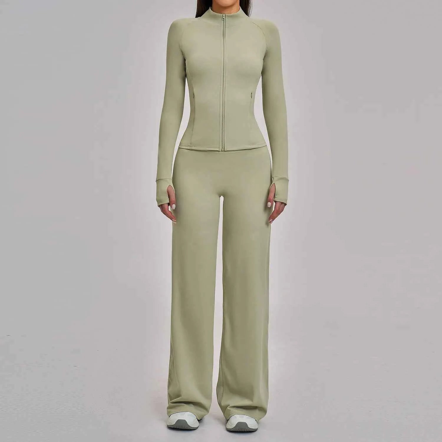 Women's 2/3-Piece Long Sleeve Yoga Suit | Sports Bra Running Workout Gym Tracksuit Clothing