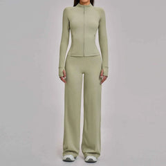 Women's 2/3-Piece Long Sleeve Yoga Suit | Sports Bra Running Workout Gym Tracksuit Clothing