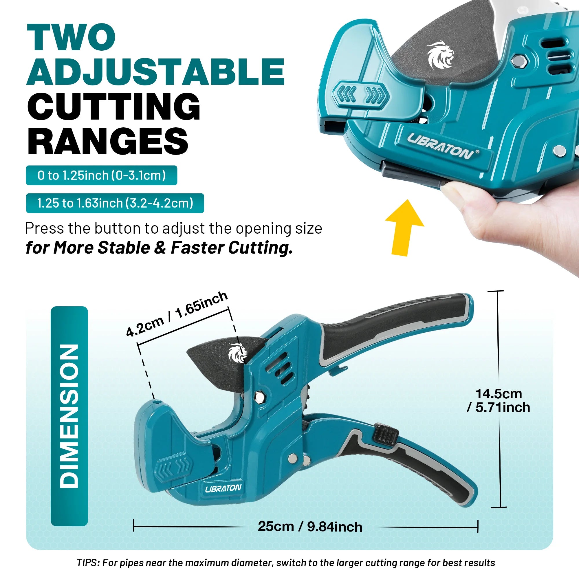 One-handed ratchet PVC pipe cutter with deburring tool – image 6