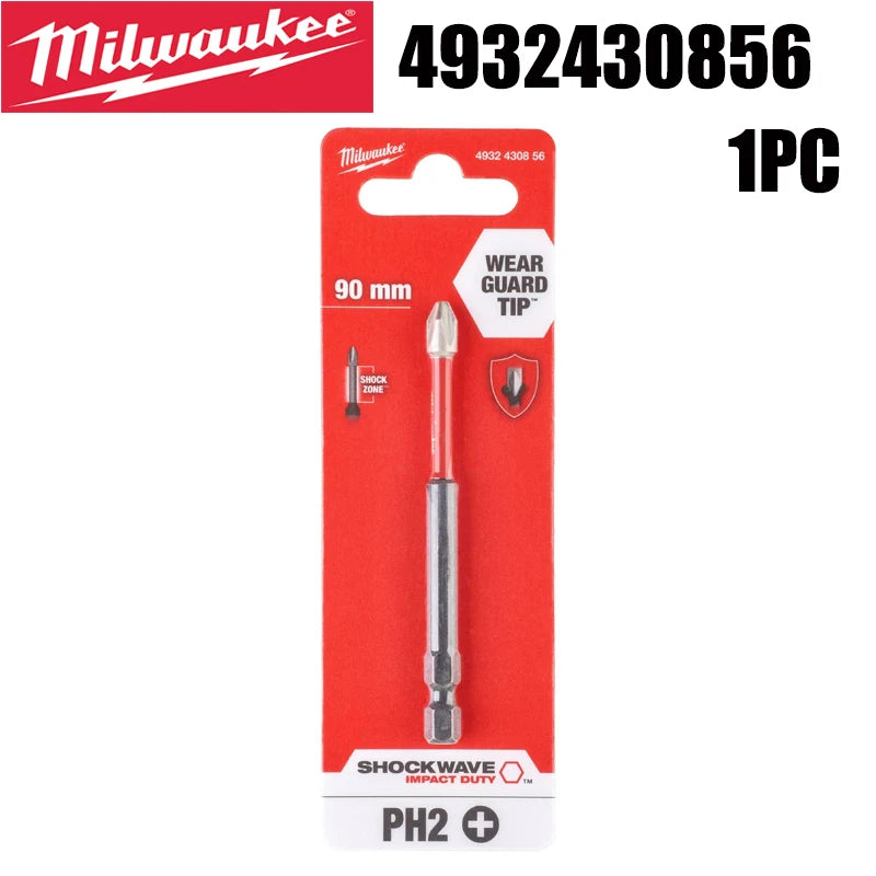 Milwaukee SHOCKWAVE™ PH2 Cross Impact Bit (90mm) – Wear Guard Technology - 1 Pc