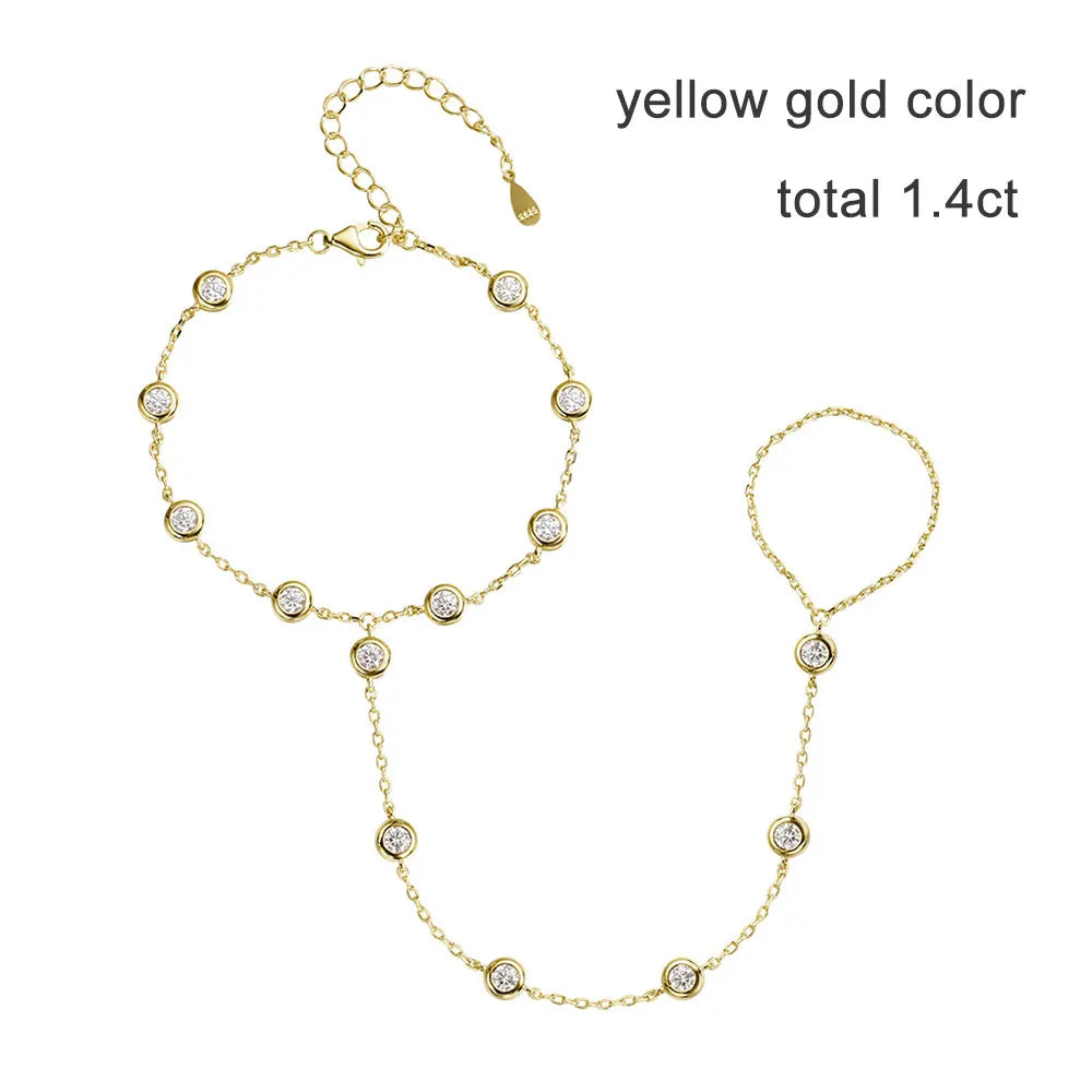 3mm D Color Moissanite Adjustable Tennis Bracelet