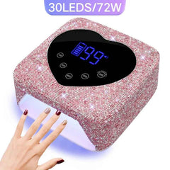 72W Professional Cordless UV/LED Nail Station – High Capacity Rechargeable Dryer with Smart HD Display