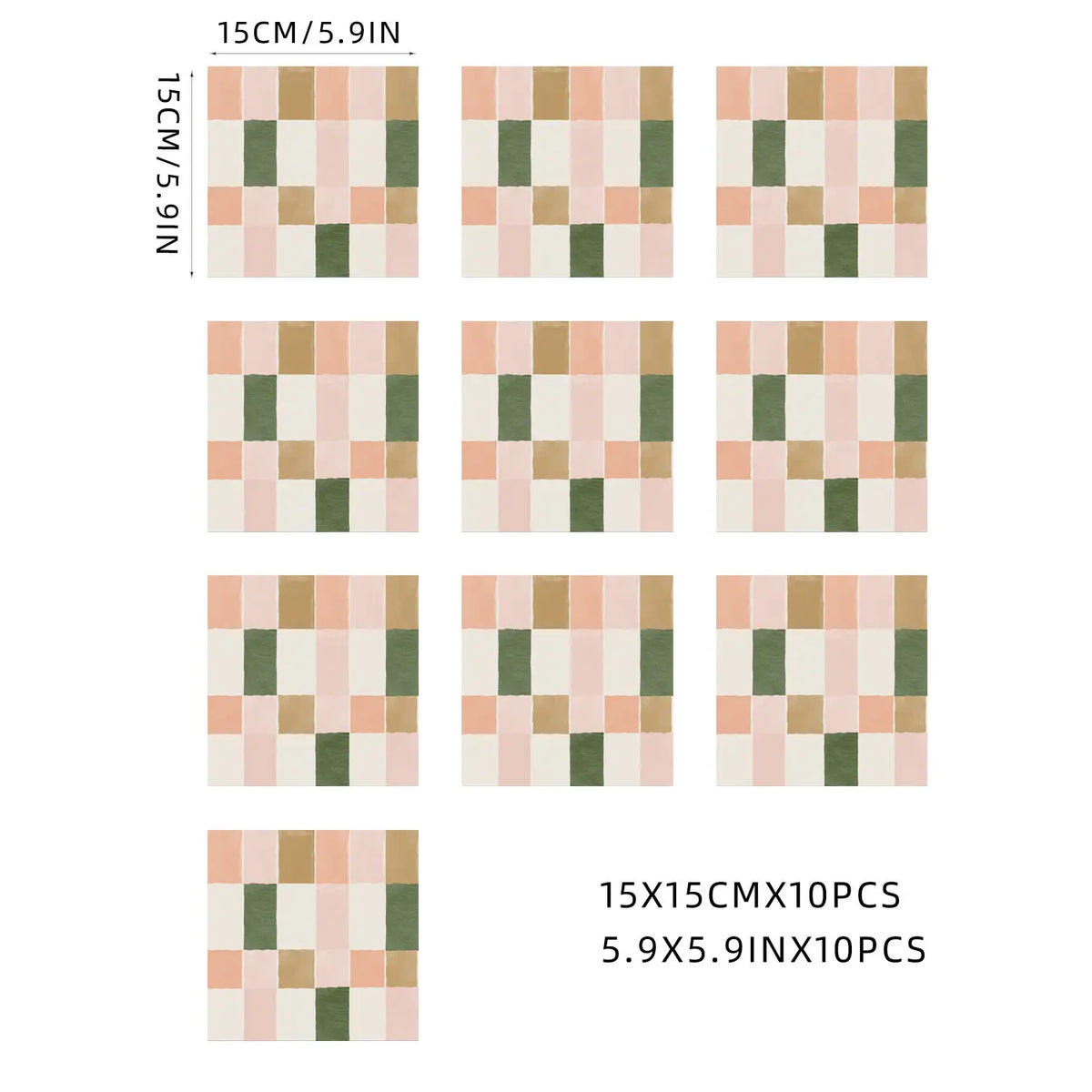 Retro Pink & Green Vinyl Tile Stickers by Snagg A Vinyl Sticker