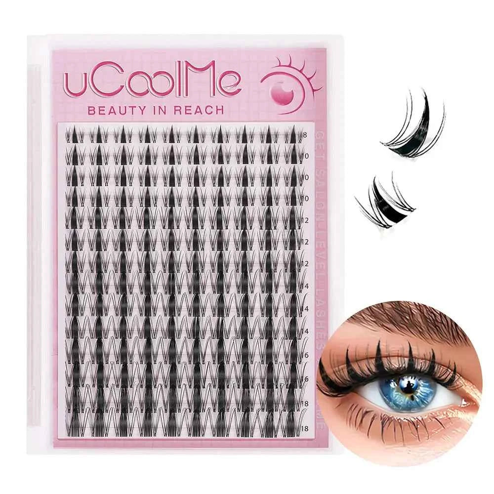 Professional DIY Fairy Manga Lash Cluster Set – 140 Piece Natural Anime Extension Kit