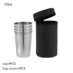 Ouhoe Stainless Camping Cups Four Pcs Nestable Mugs Outdoors by Snagg A Mug
