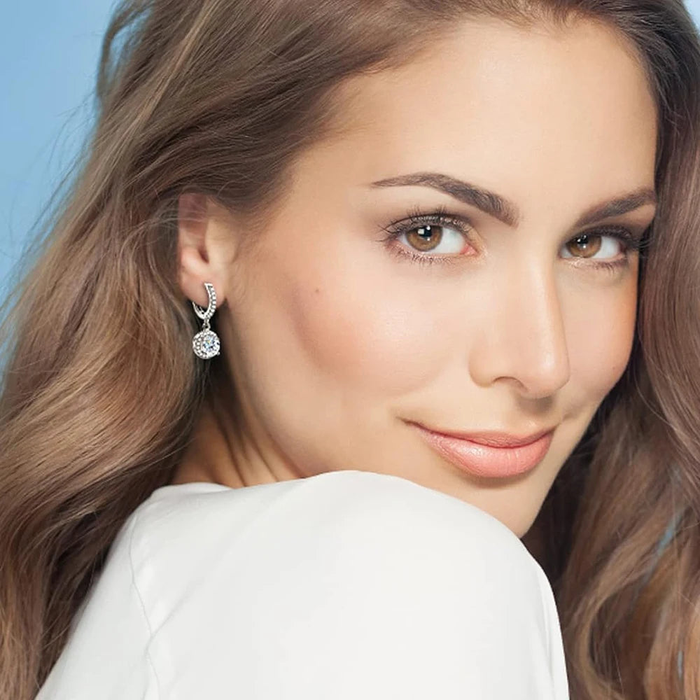 1CT Teal Moissanite Drop Earrings