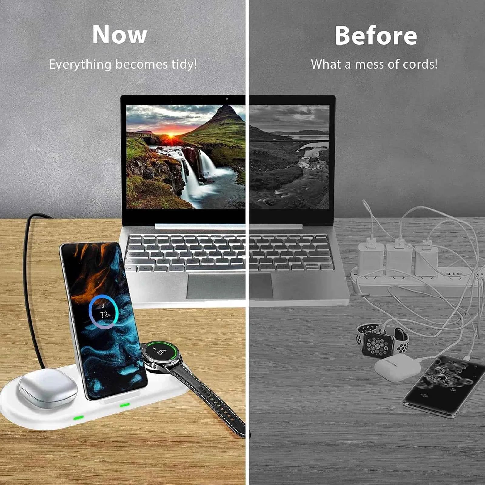 Samsung 3-in-1 Travel Wireless Charging Station | Galaxy Z Flip Fold S25 S24 Watch 8 7 Buds 3