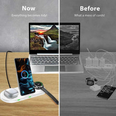 Samsung 3-in-1 Travel Wireless Charging Station | Galaxy Z Flip Fold S25 S24 Watch 8 7 Buds 3