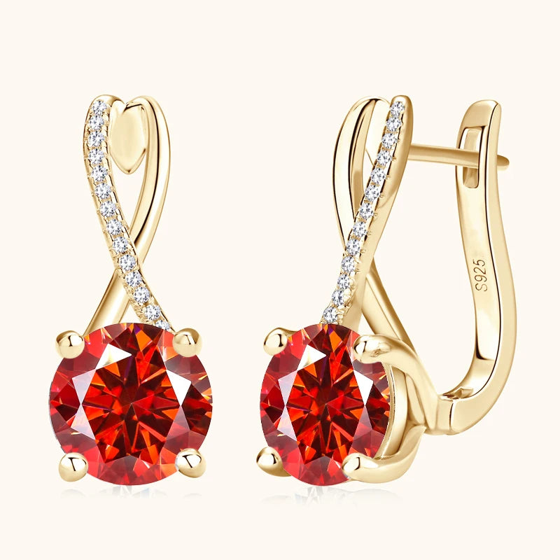 4CT Pink Moissanite Earrings