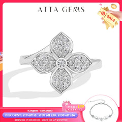 Original Moissanite Cross Flower Ring