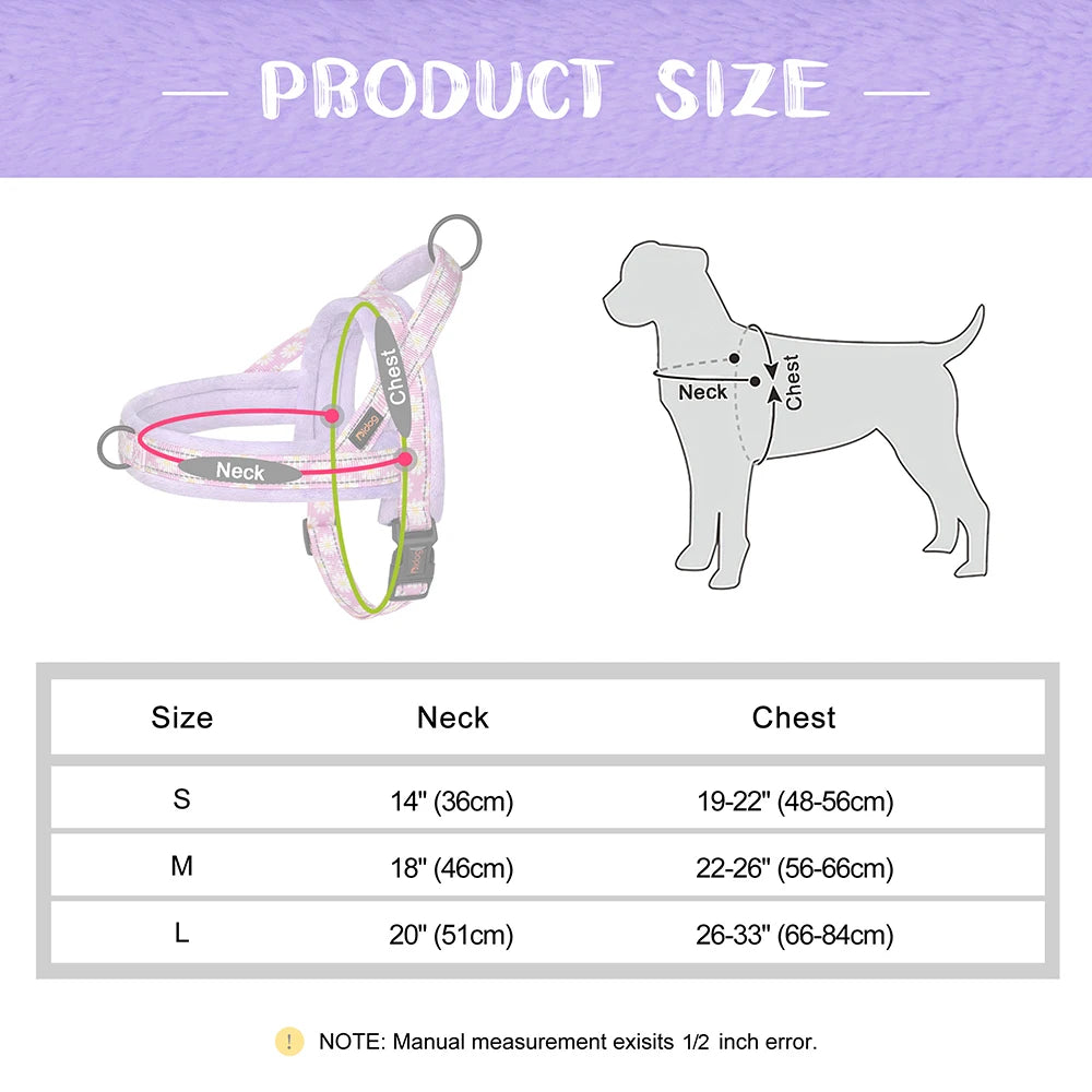 Floral Dog Harness – No Pull, Reflective & Warm by Snagg A Harness