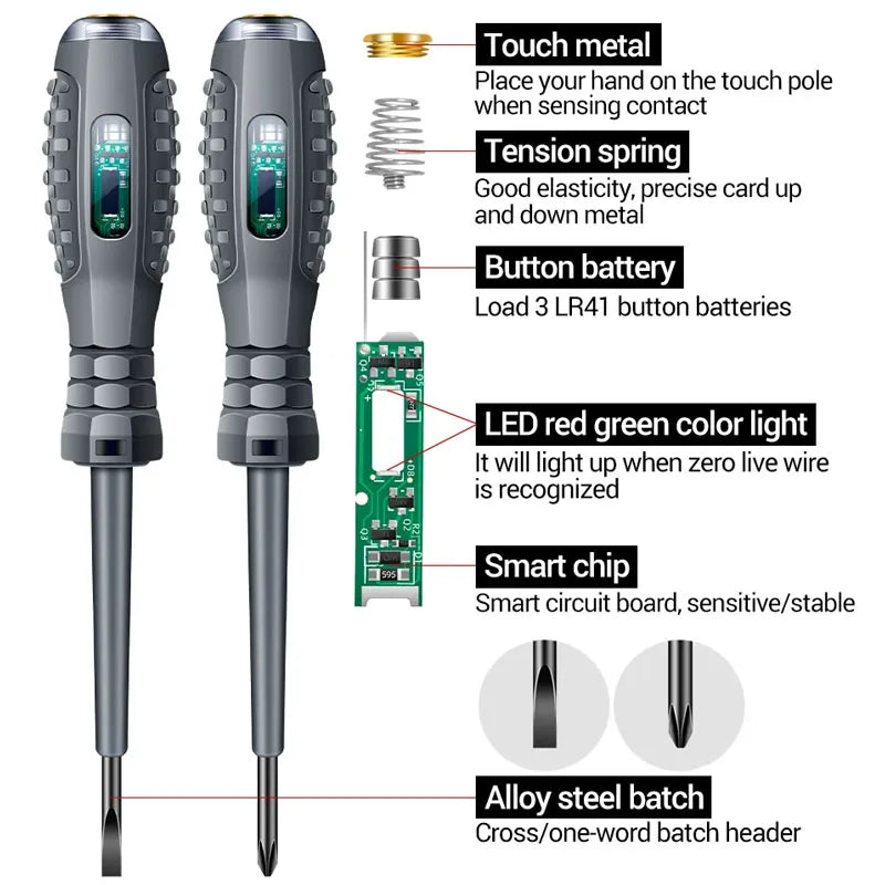 2pcs Voltage Tester Screwdriver Set