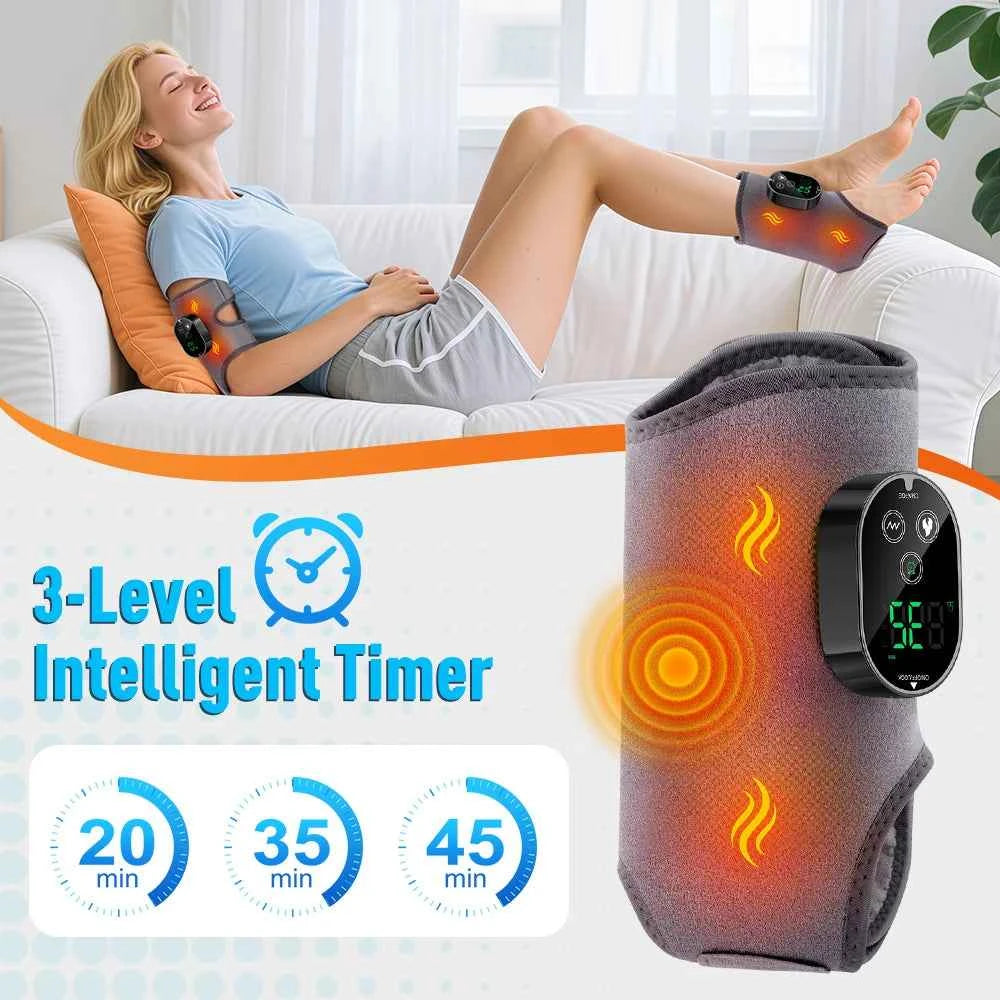Electric Heating & Vibration Foot Massager – Adjustable Ankle & Joint Therapy Wrap
