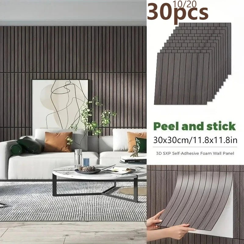 Self-Adhesive Vinyl Waterproof Wood-Grain Striped Wall Stickers by Snagg A Vinyl Sticker