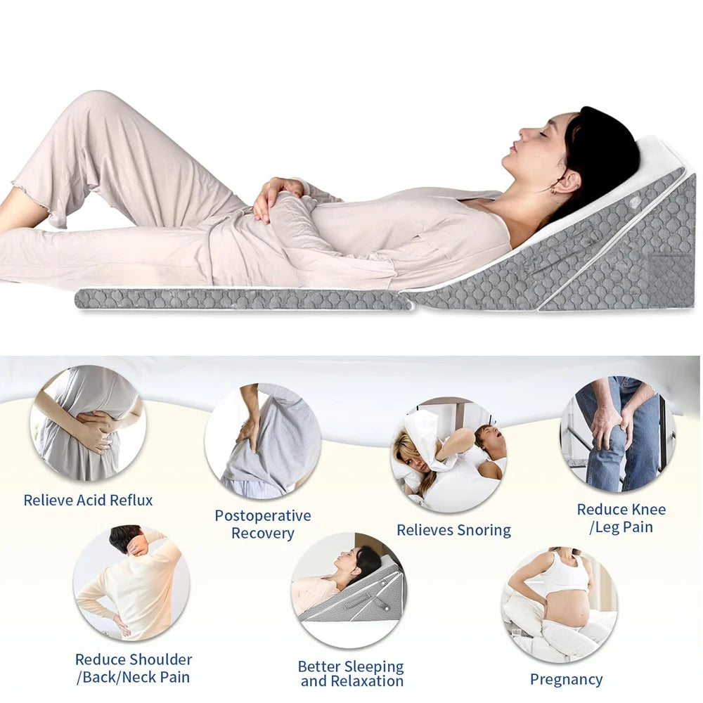 Wedge Pillow Set – Adjustable Folding Design for Comfort & Support by Snagg A Pillow