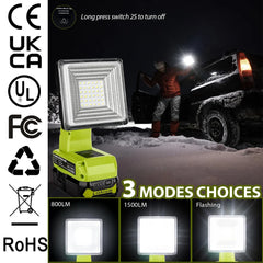 Cordless LED Work Light Compatible With Ryobi 18V Battery