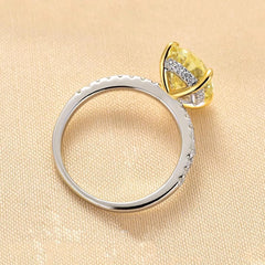 8×12MM Yellow High Carbon Diamond Ring