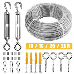 PVC Transparent Stainless Steel Wire Rope 10–25M | 2mm Cable for Clothesline Guardrail Safety Rope