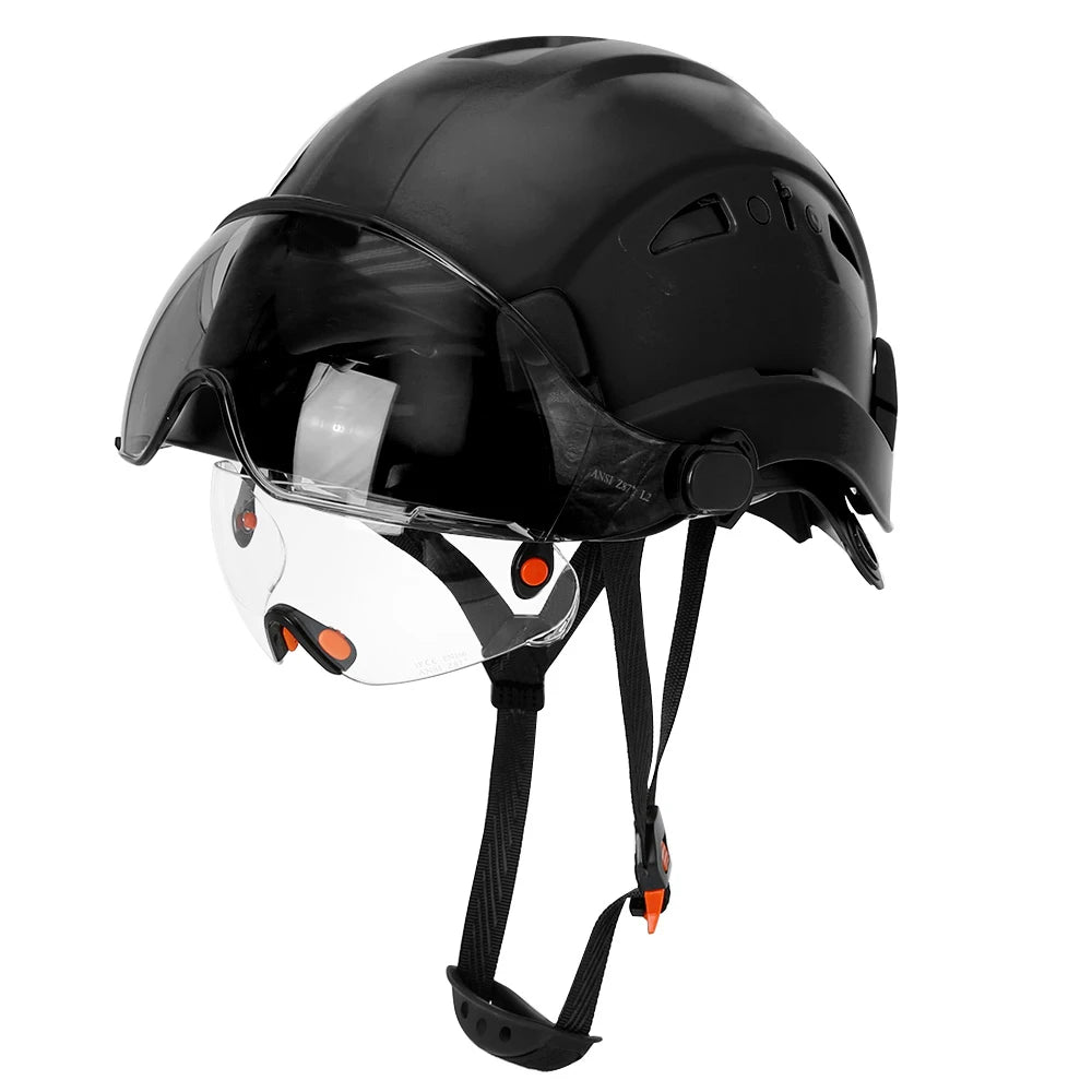 Vented construction safety helmet with built-in visor – image 21