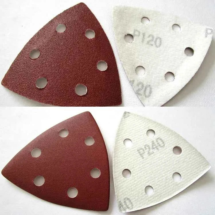 100pcs Triangular Sanding Discs 90mm | Hook & Loop Delta Sander Sandpaper Grit 40–400