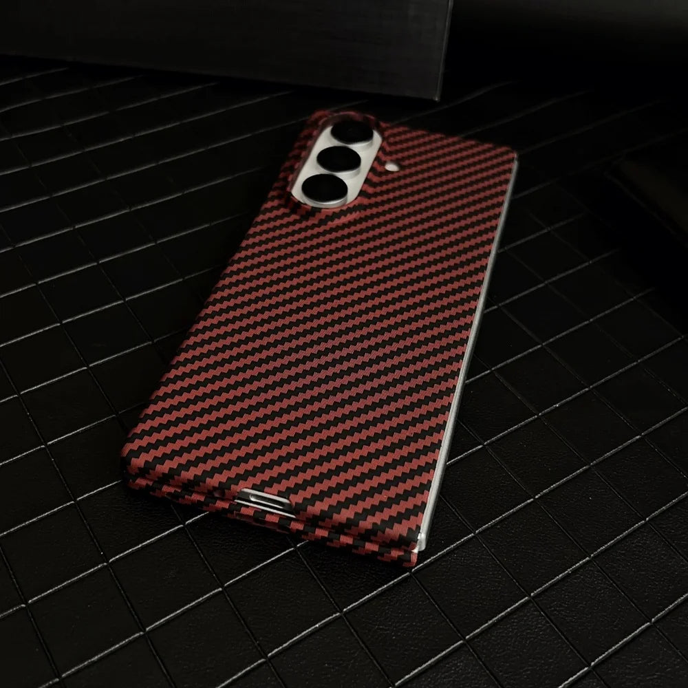 Carbon Fiber Pattern Magnetic Case For Samsung Z Fold 7 Series by Snagg A Phone Case