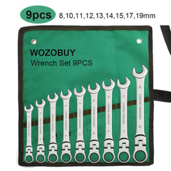 Flex Head Ratchet Spanner Wrench Set (8–22mm) by Snagg A Wrench Set