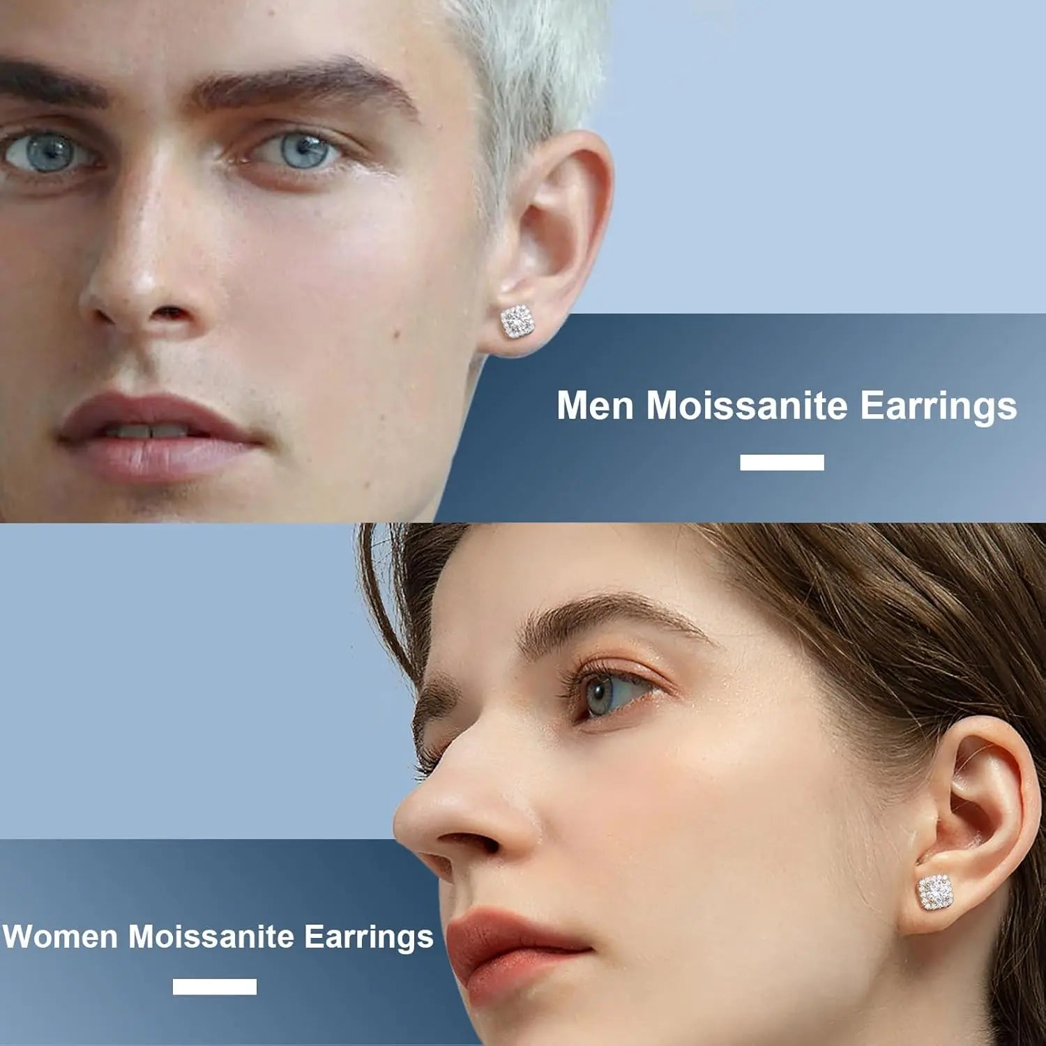 0.5–2CT Moissanite Fang Stud Earrings